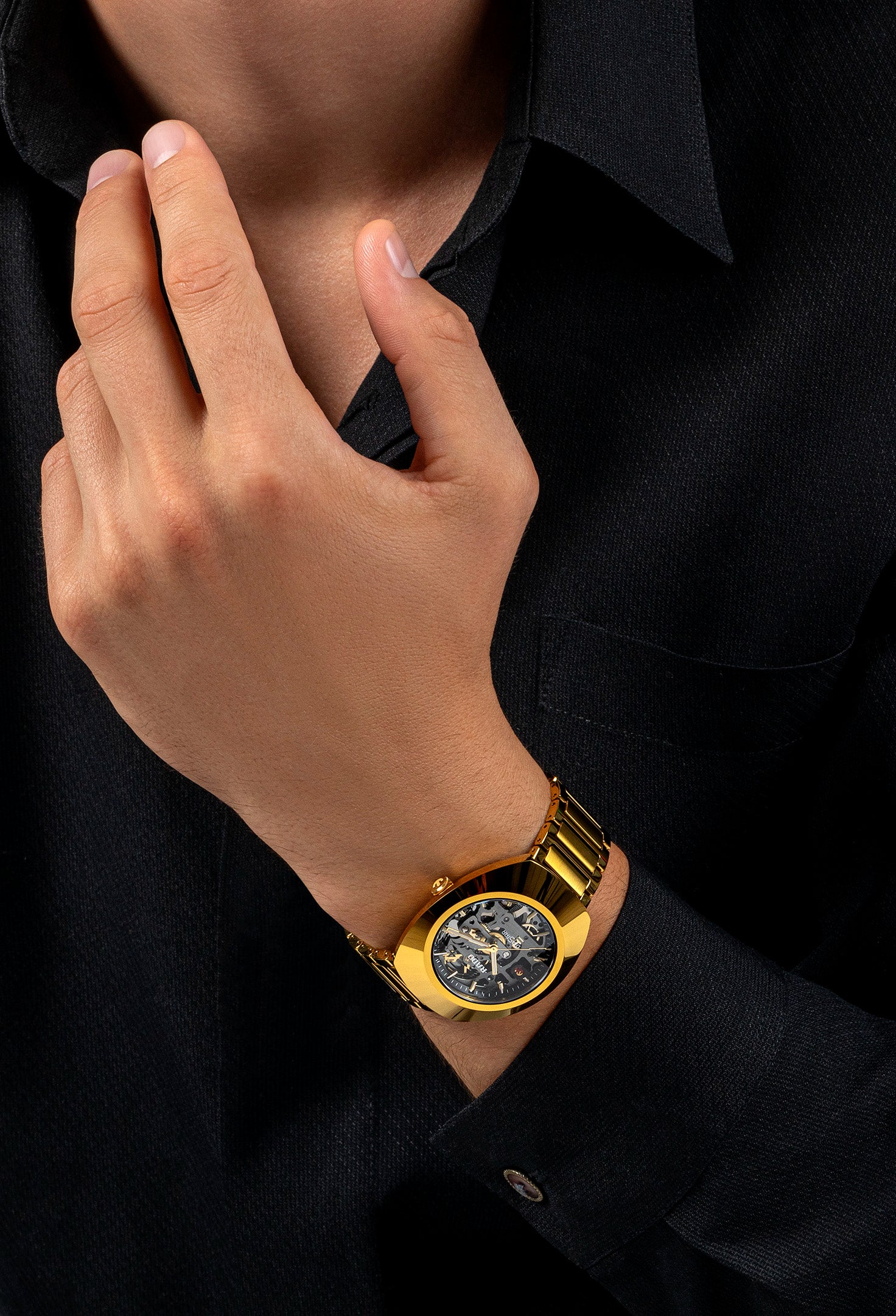 DiaStar Original Skeleton 38 mm Skeleton Dial with Gold‑Tone Stainless Steel Bracelet