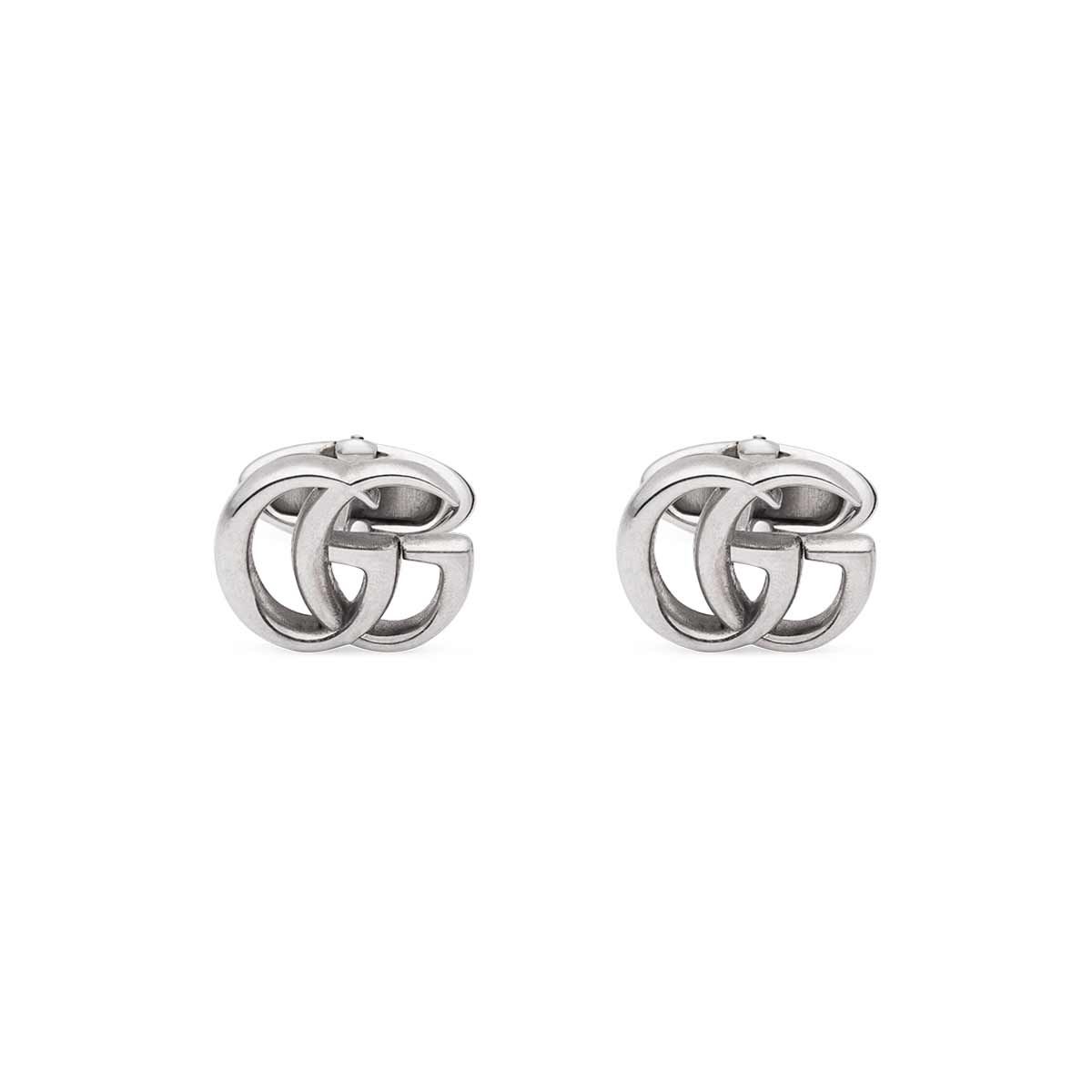 GUCCI ピンズ GG ピンバッジ　ピンブローチ　silver925 銀 Gucci Silver Double G Cufflinks