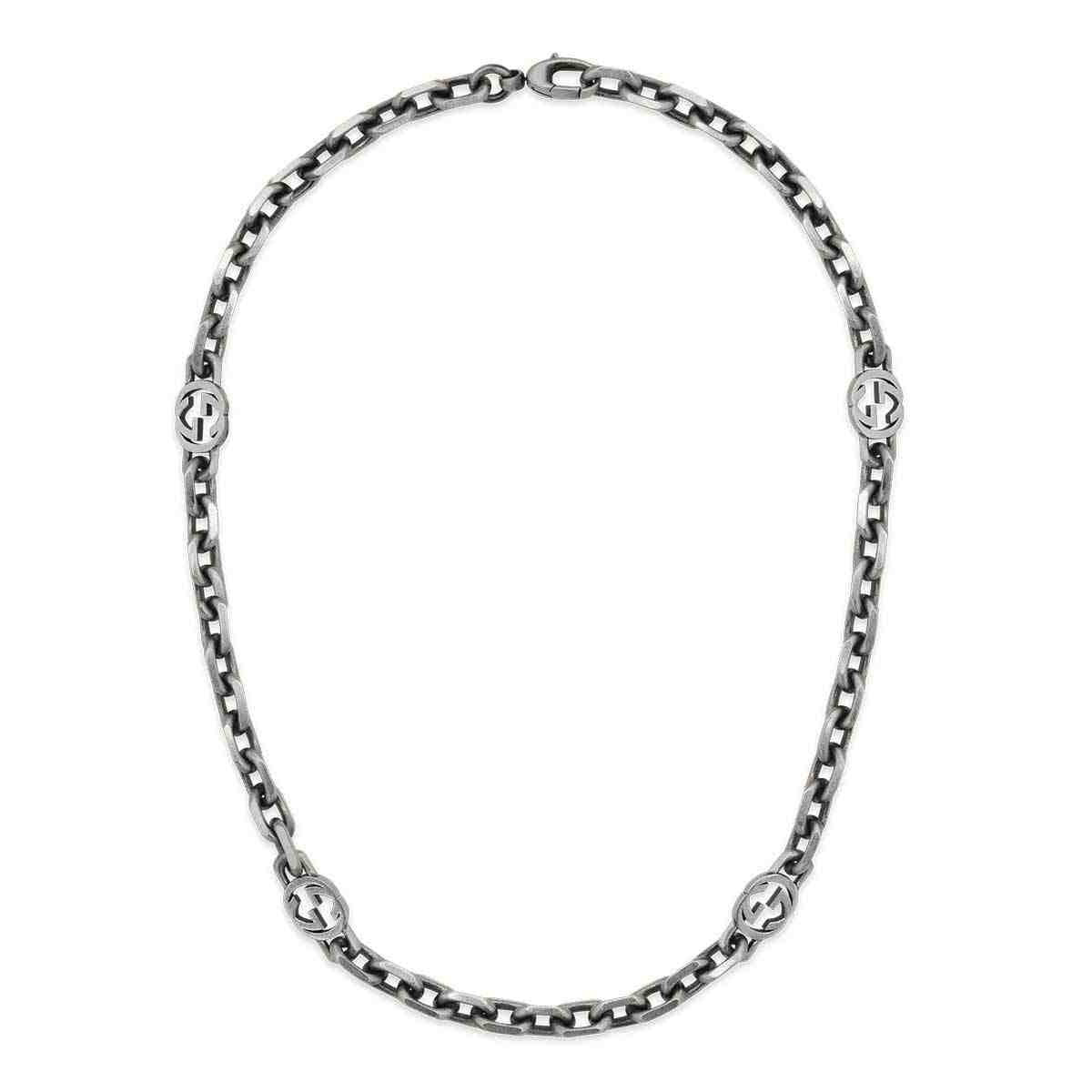 アクセサリー GUCCI Thin Interlocking G Necklace Gucci Silver Interlocking G Necklace