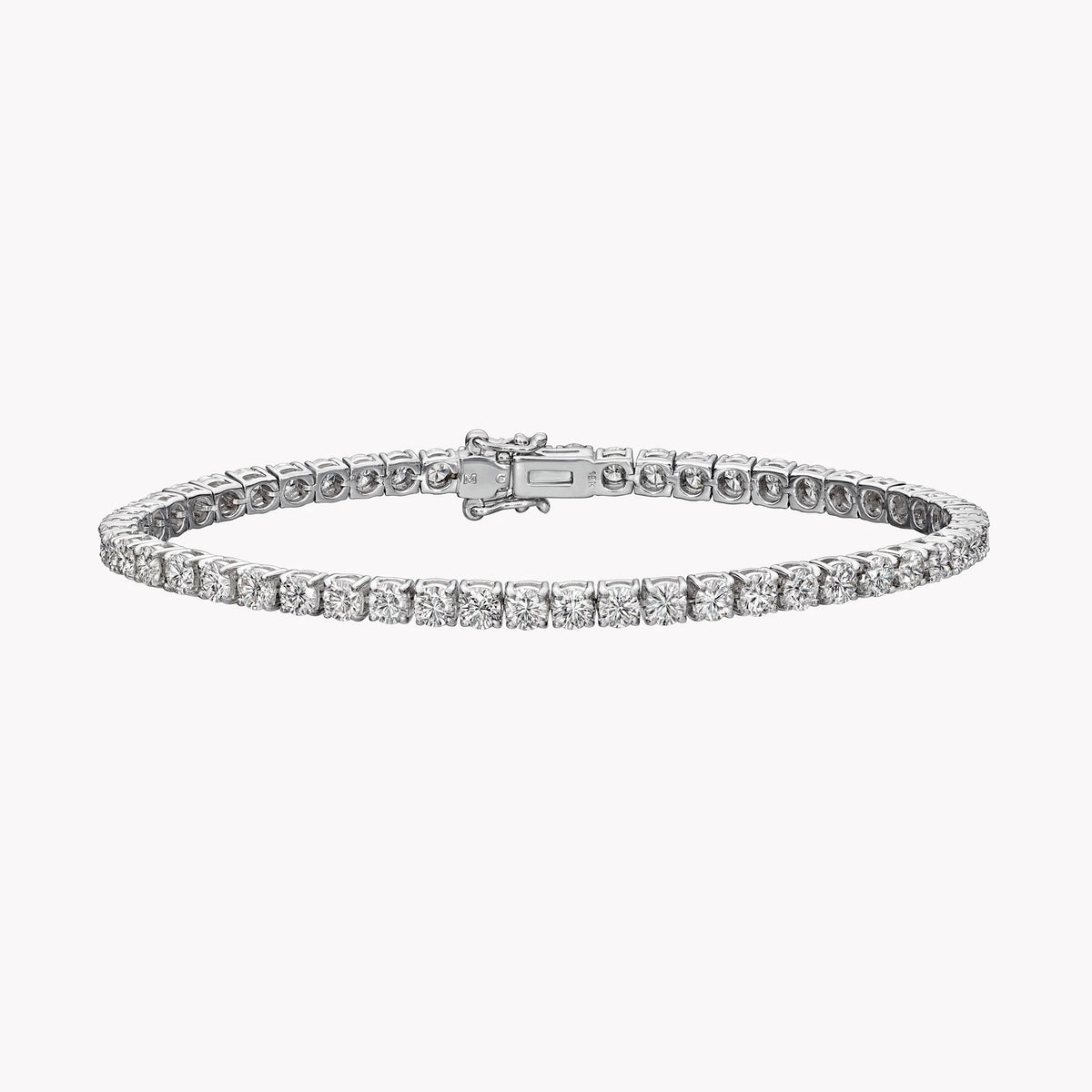 14K White Gold Lab-Grown Diamond Tennis Bracelet