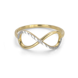 10K Yellow and White Gold Two Tone Infinity Ring