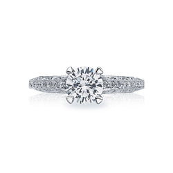 Tacori Classic Crescent 18K White Gold Diamond Engagement Ring