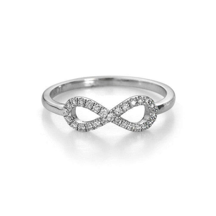 14K White Gold Diamond Infinity Ring