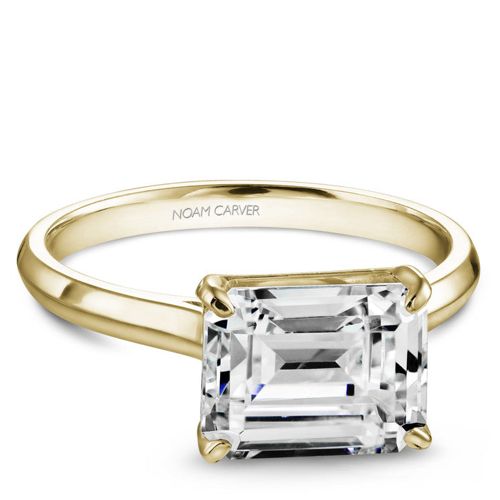 Noam Carver Yellow Gold Emerald Cut Diamond Engagement Ring (B353-02YA)