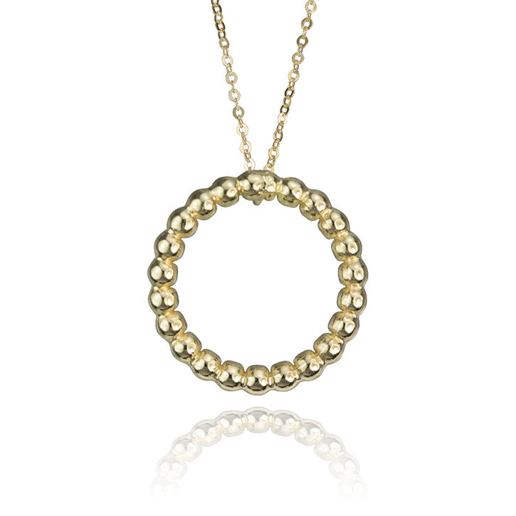18k Yellow Gold Circle Necklace