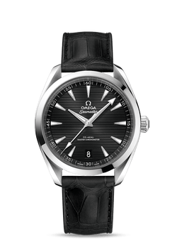 Omega aqua terra black discount dial