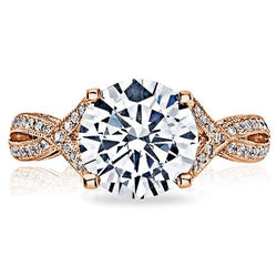 Tacori Ribbon Vintage 18K Pink Gold Diamond Engagement Ring