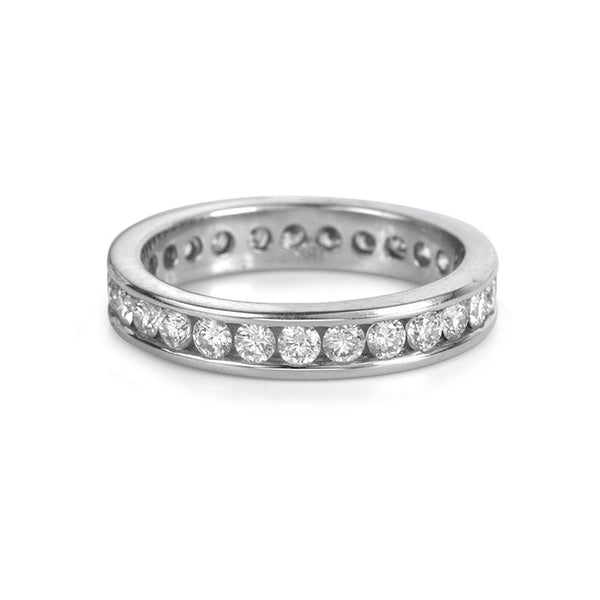 18K White Gold Channel Set Eternity Diamond Ring