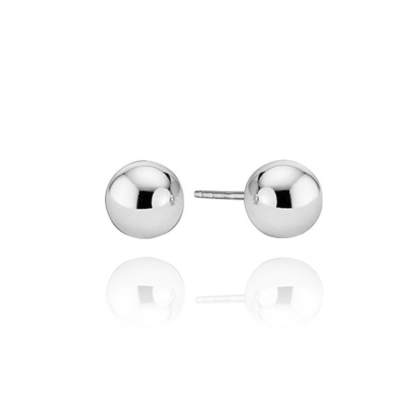 14K White Gold Ball Studs