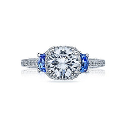 Tacori Dantela Platinum Diamond Sapphire Engagement Ring