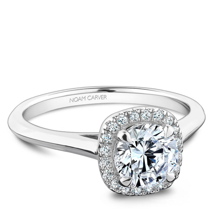Noam Carver White Gold Diamond Halo Engagement Ring (B096-05WA)