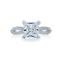 Tacori Ribbon Vintage 18K White Gold Diamond Engagement Ring
