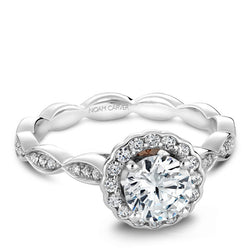 Noam Carver 14K White Gold Diamond Halo Engagement Ring (B085-01WA)