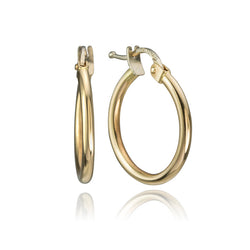 14K Yellow Gold Classic Thin Hoops
