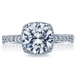 Tacori Dantela Vintage Style 18K White Gold Diamond Engagement Ring