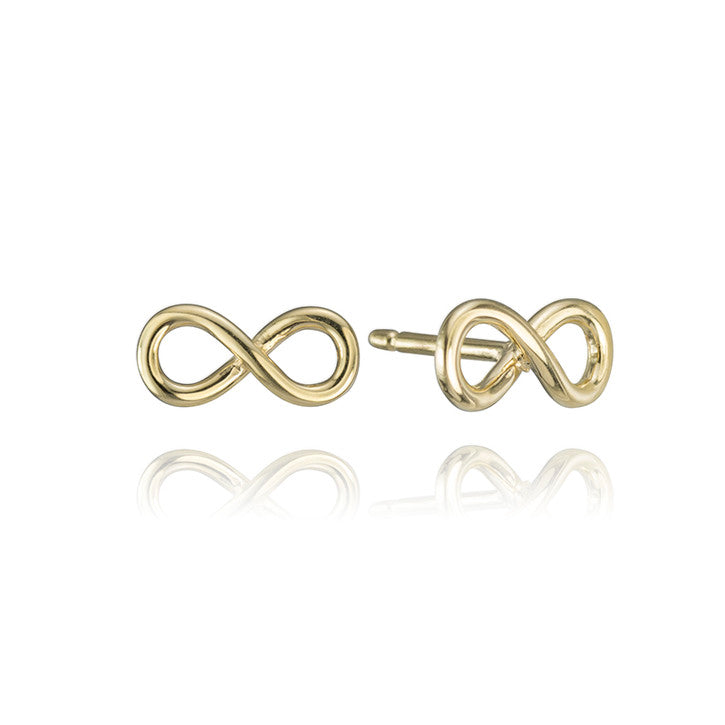 18K Yellow Gold Infinity Studs