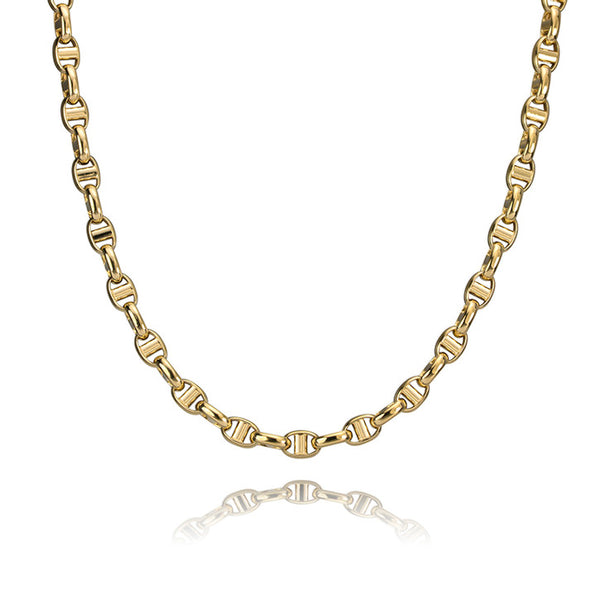 14k Yellow Gold Twisted Mariner Link Necklace