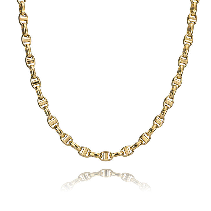 14k Yellow Gold Twisted Mariner Link Necklace