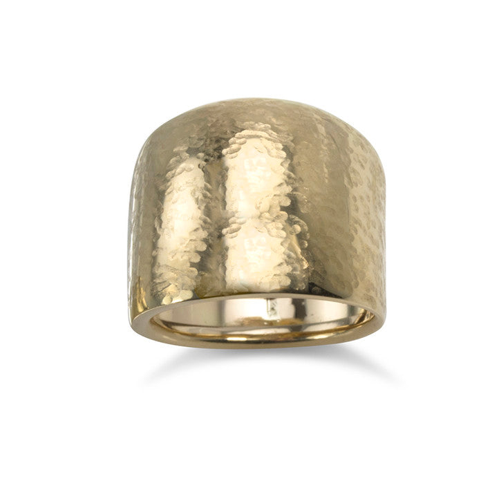 14K Yellow Gold Hammered Ring