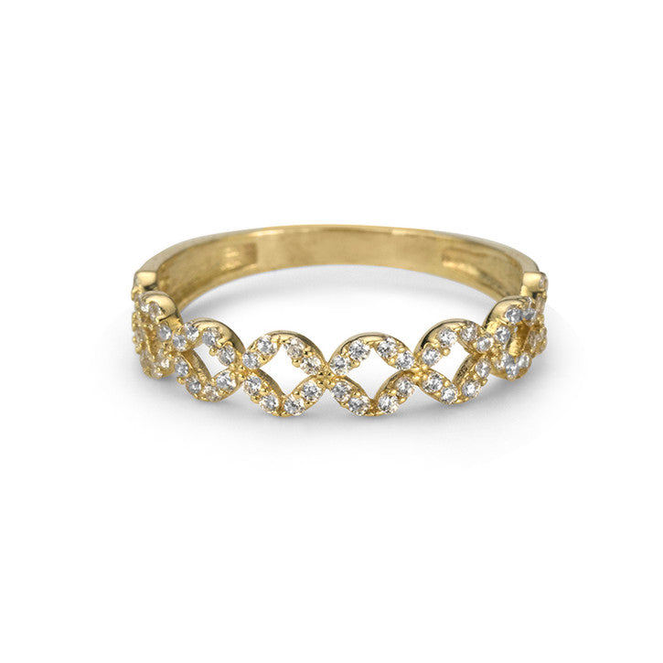 10K Yellow Gold Cubic Zirconia Stackable Ring