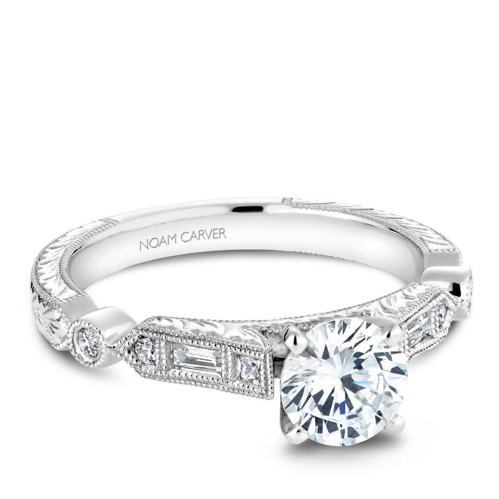 Noam Carver 14K White Gold Diamond Engagement Ring (B053-01A)