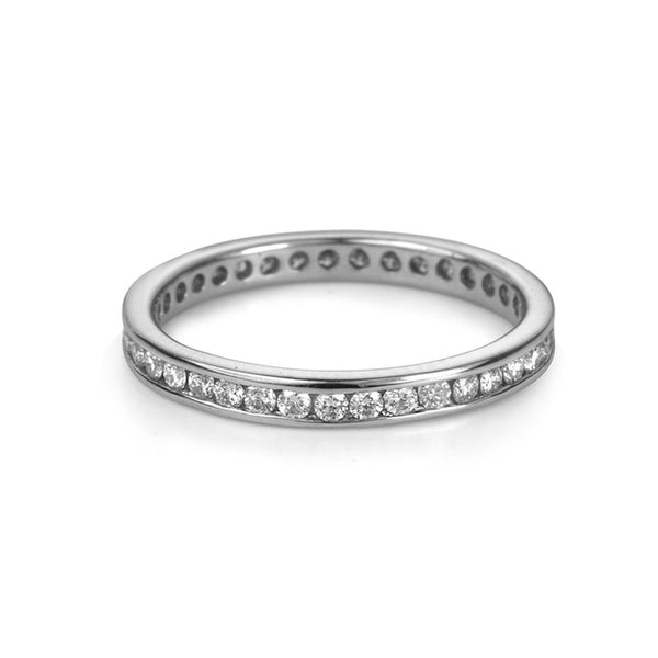 18K White Gold Channel Set Diamond Eternity Ring