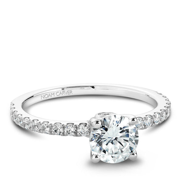 Noam Carver 14K White Gold Diamond Engagement Ring (B022-01A)