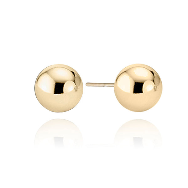 14K Yellow Gold Ball Stud Earrings