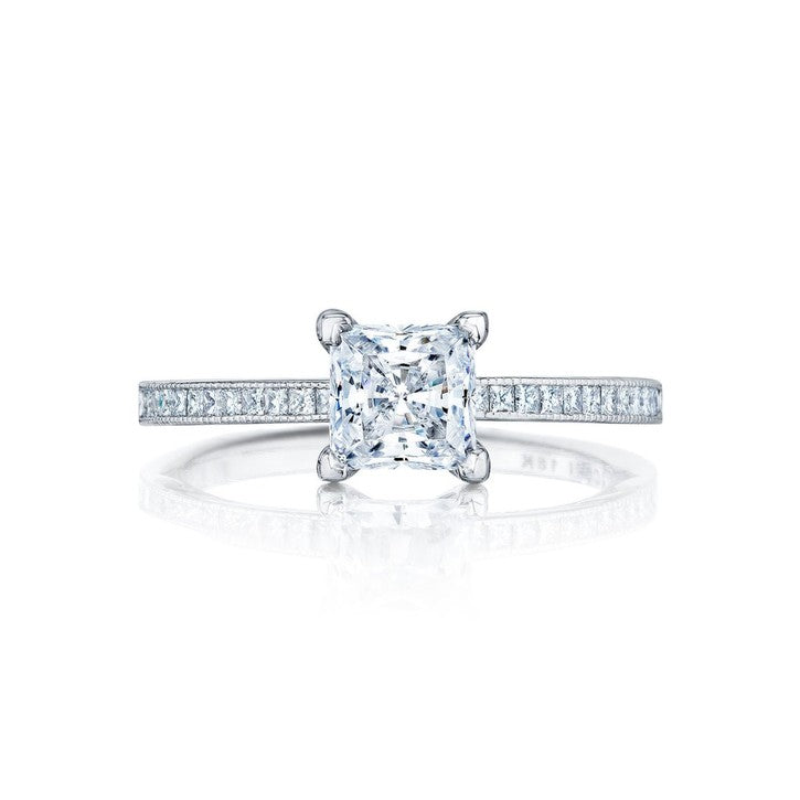 Tacori Sculpted Crescent 18K White Gold Diamond Engagement Ring