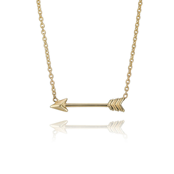 10K Yellow Gold Cupid's Arrow Necklace