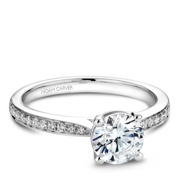 Noam Carver 14K White Gold Diamond Engagement Ring (B018-02A)