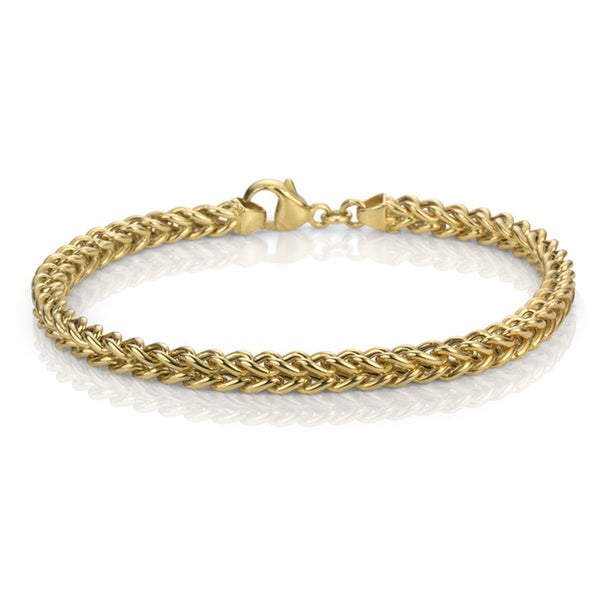 OwuU 4pcs/set Retro Fashion Thick String Chain Gold Bracelets