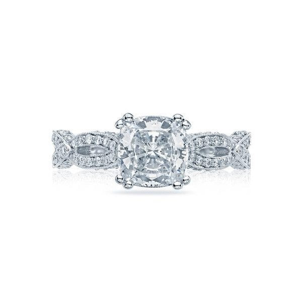 Tacori Ribbon Vintage 18K White Gold Diamond Engagement Ring