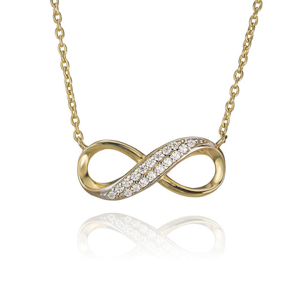 10K Yellow Gold and Cubic Zirconia Eternity Necklace