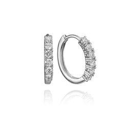 14K White Gold Classic Diamond Huggies