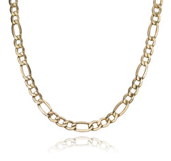 10K Yellow Gold Figaro Link Necklace