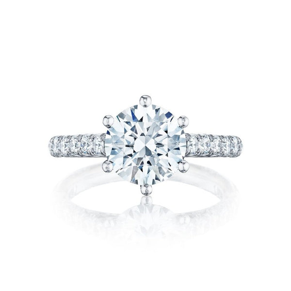 Tacori Petite Crescent Platinum Diamond Engagement Ring