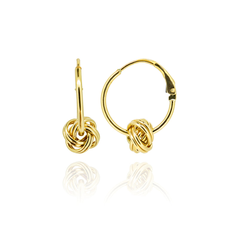 10K Yellow Gold Knotted Hoops
