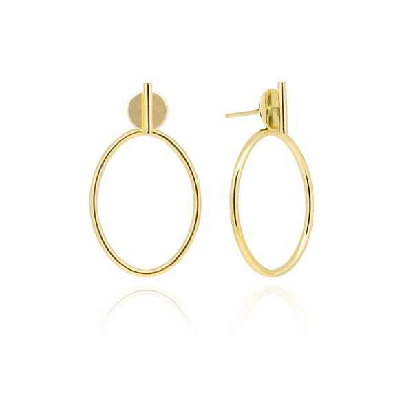 10K Yellow Gold Studded Hoops
