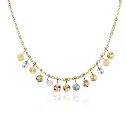 10k Tri-Tone Gold Drop Necklace