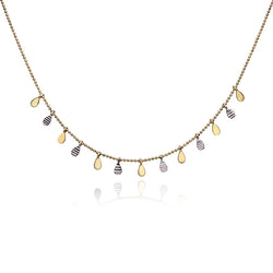 10k Yellow and White Gold Teardrop Necklace
