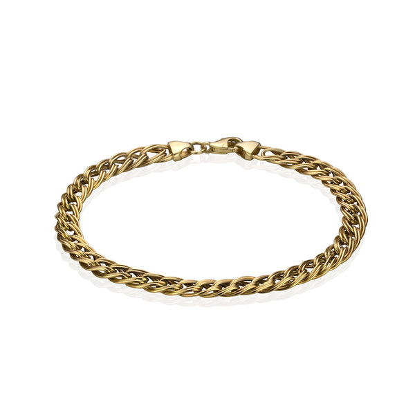 10k Yellow Gold Double Curb Link Bracelet