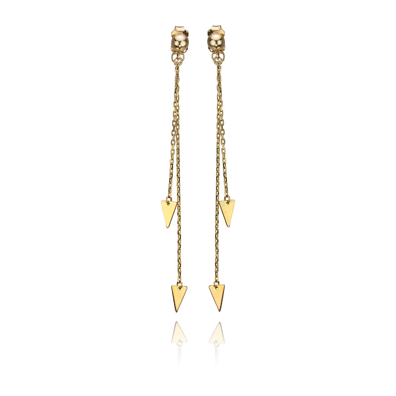 10k Yellow Gold Shooting Arrow Earrings