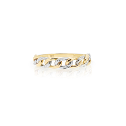 10K Yellow and White Gold Chain Link Ring
