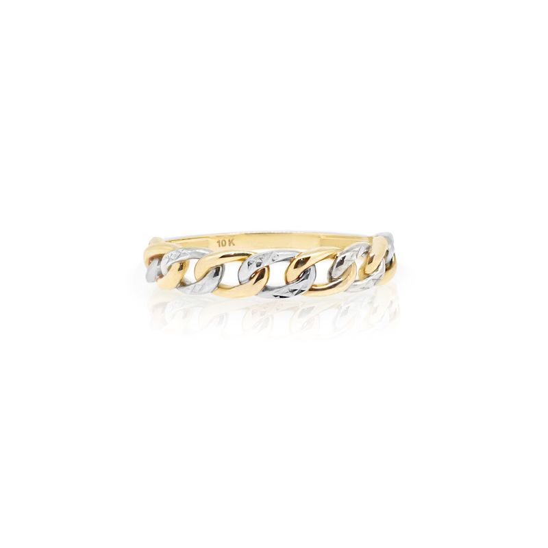Mens gold 2025 chain link ring