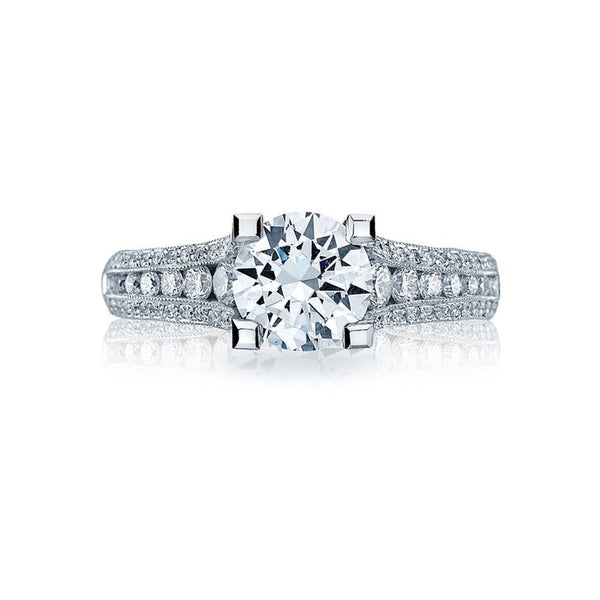 Tacori Classic Crescent Platinum Diamond Engagement Ring