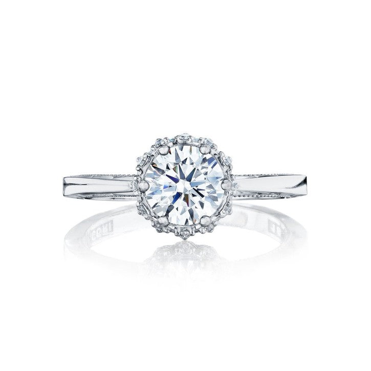 Tacori Sculpted Crescent 18K White Gold Diamond Engagement Ring