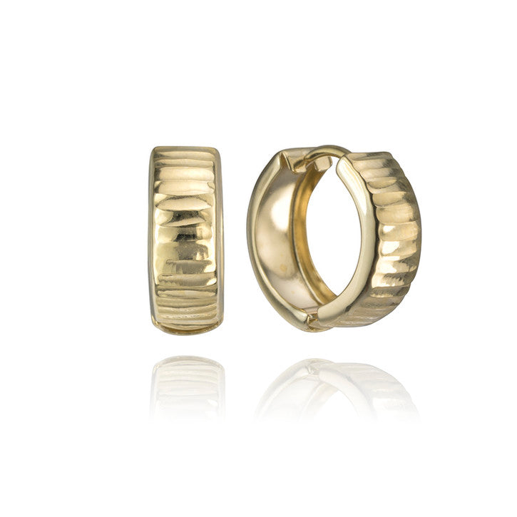 10k Yellow Gold Huggie Hoop Earrings