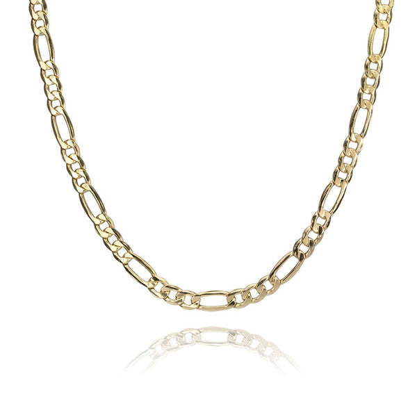 14K Yellow Gold Figaro Link Necklace
