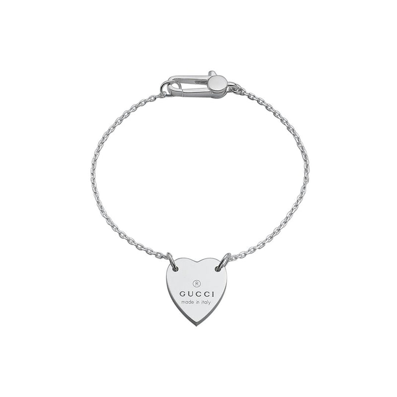 Gucci Silver Heart Trademark Bracelet